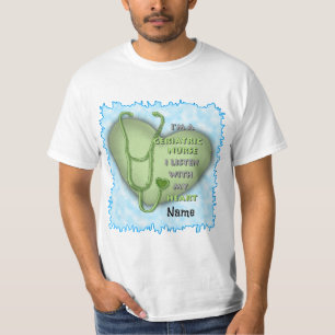T-shirt Infirmière gériatrique Coeur vert