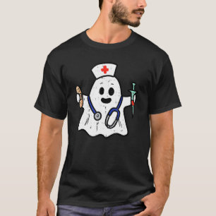 T-shirt Infirmière Ghost Scrub Top Costume Halloween Pour 