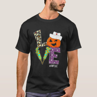 T-shirt Infirmière Halloween Costume Citrouille Amour NP I