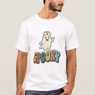 T-shirt Infirmière Halloween Fantôme Époqué Drôle_1