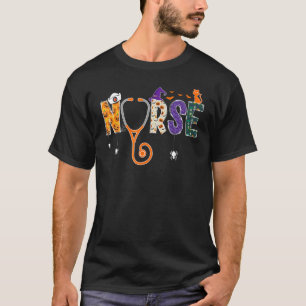 T-shirt Infirmière Halloween Soins CNA RN LPN Chat Hallowe