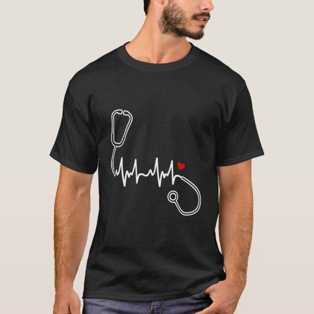 T-shirt Infirmière Hebeat Infirmière Stethoscope He (Devant)
