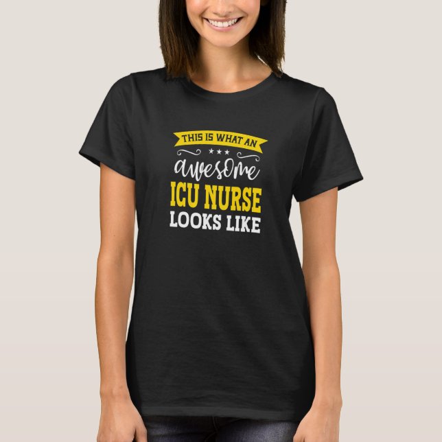T-shirt Infirmière ICU Titre du travail Employé Travailleu (Devant)