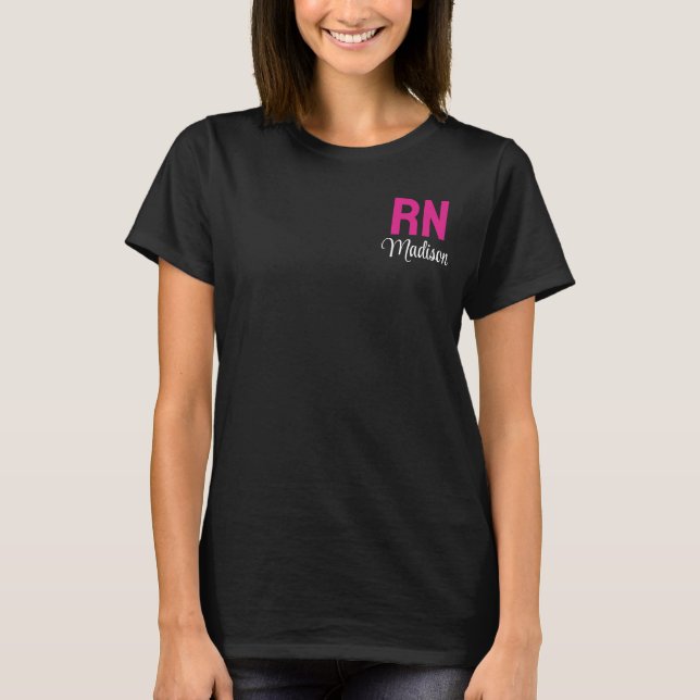 T-shirt Infirmière inscrite à la RN avec nom Cadeau (Devant)