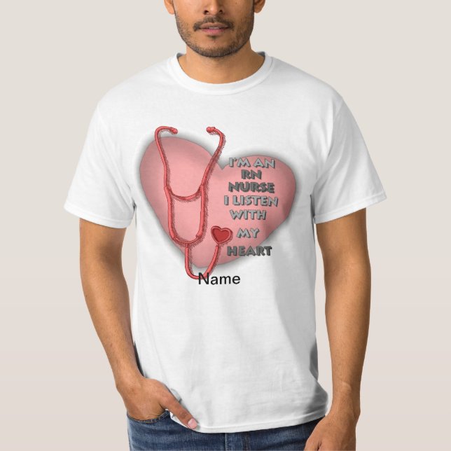 T-shirt Infirmière inscrite de Red Heart RN (Devant)