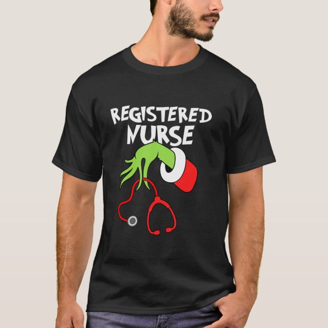 T-shirt Infirmière inscrite Stethoscope Père Noël Noël Noë (Devant)