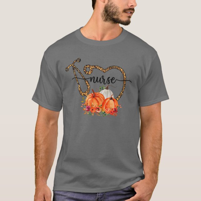 T-shirt Infirmière Leopard Cheetah Stethoscope (Devant)