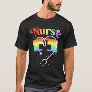 T-shirt Infirmière Lgbtq Gay pride Arc-en-ciel Nurs enregi