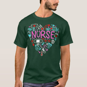 T-shirt Infirmière Love Infirmière Étudiante RN Merci de v