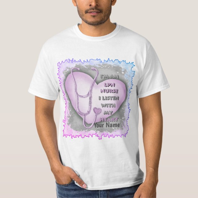 T-shirt Infirmière LPN du coeur pourpre (Devant)