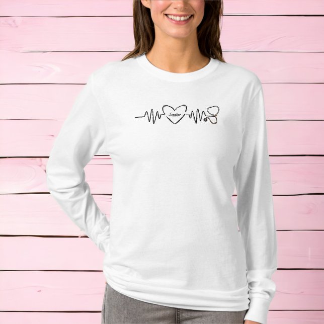 T-shirt Infirmière Médicale Docteur sur mesure Coeur-batte (Créateur téléchargé)