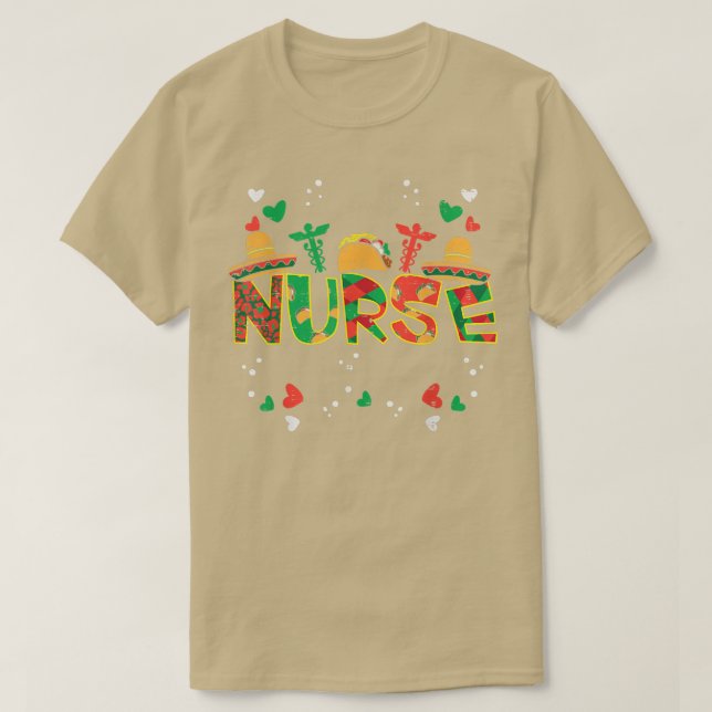 T-shirt Infirmière Meican Cinco De Mayo Infirmière Femmes  (Design devant)