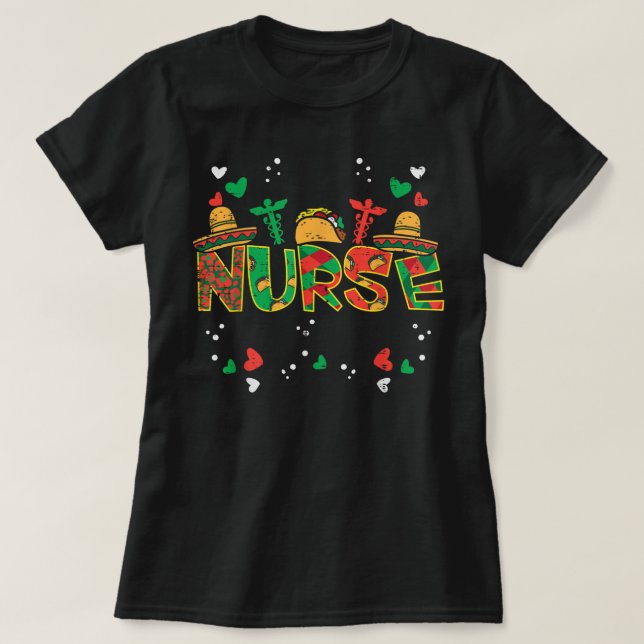 T-shirt Infirmière mexicaine Cinco De Mayo Infirmière Femm (Design devant)