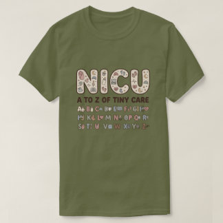 T-shirt Infirmière néonatale en soins intensifs de A à Z T