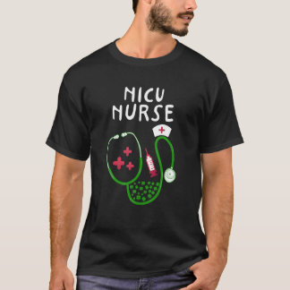 T-shirt Infirmière Nicu Shamrock Stéthoscope Saint-Patrick