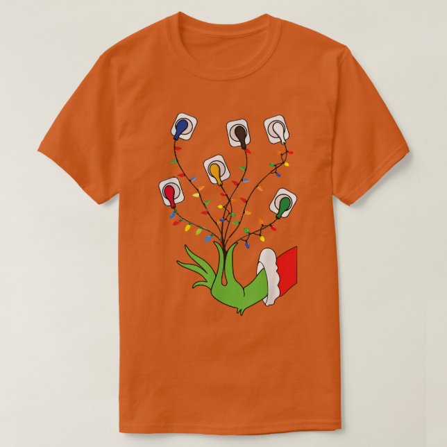 T-shirt infirmière noël lumières de noël ekg conduit trich (Design devant)