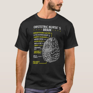 T-shirt Infirmière obstétrique Cerveau sage-femme Doula Mi