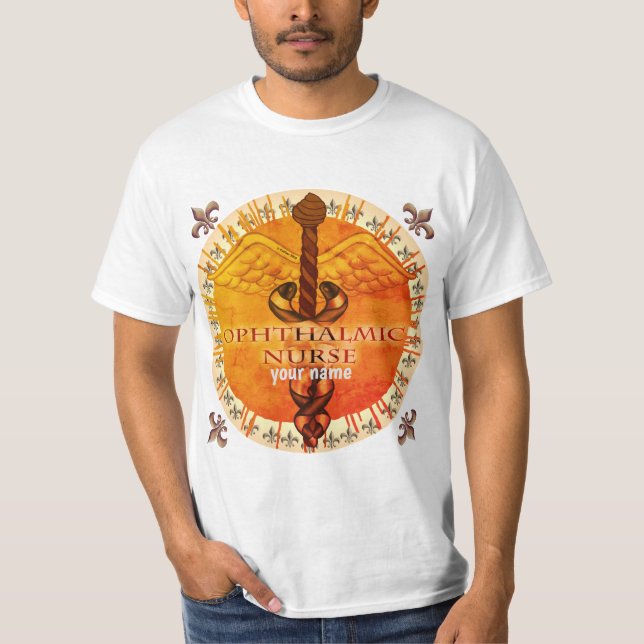 T-shirt Infirmière ophtalmique Caduceus (Devant)