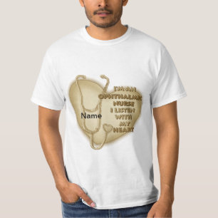 T-shirt Infirmière ophtalmique du coeur jaune