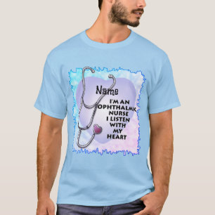T-shirt Infirmière ophtalmique Stethoscope Coeur