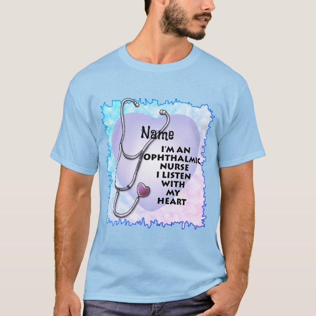 T-shirt Infirmière ophtalmique Stethoscope Coeur infirmièr (Devant)