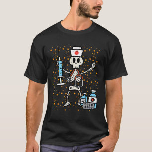 T-shirt Infirmière orthopédique Halloween Squelette Scrute