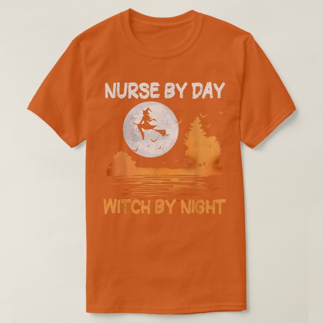T-shirt Infirmière par jour sorcière par nuit Femmes Hallo (Design devant)