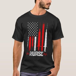 T-shirt Infirmière Patriotique Drapeau Américain Remise De