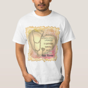 T-shirt Infirmière pédiatrique du coeur jaune