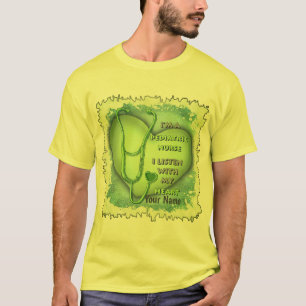T-shirt infirmière pédiatrique du coeur vert