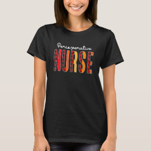 T-shirt Infirmière périphérique Plaid Red Love Heart Steth