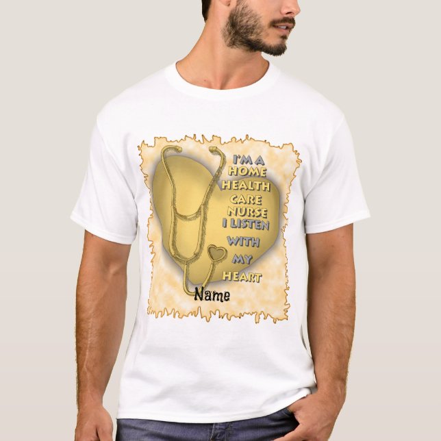 T-shirt infirmière personnalisée Yellow Home Healt (Devant)