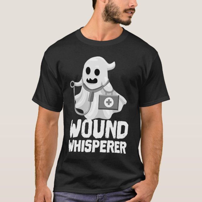 T-shirt Infirmière Pour Homme Femmes Enfants Fantôme Hallo (Devant)