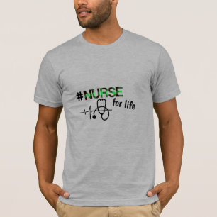 T-shirt Infirmière pour la vie Plaid Cardiogramme Stéthosc