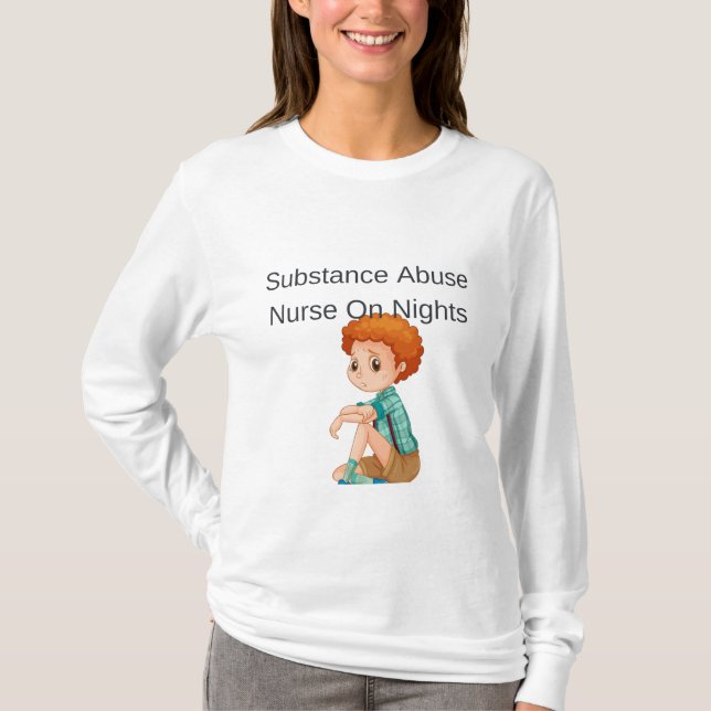 T-shirt Infirmière pour toxicomanies Les Nuits - Nur pour  (Devant)