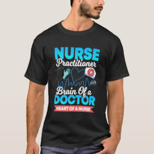 T-shirt Infirmière Praticien Cerveau D'Un Docteur Coeur D'
