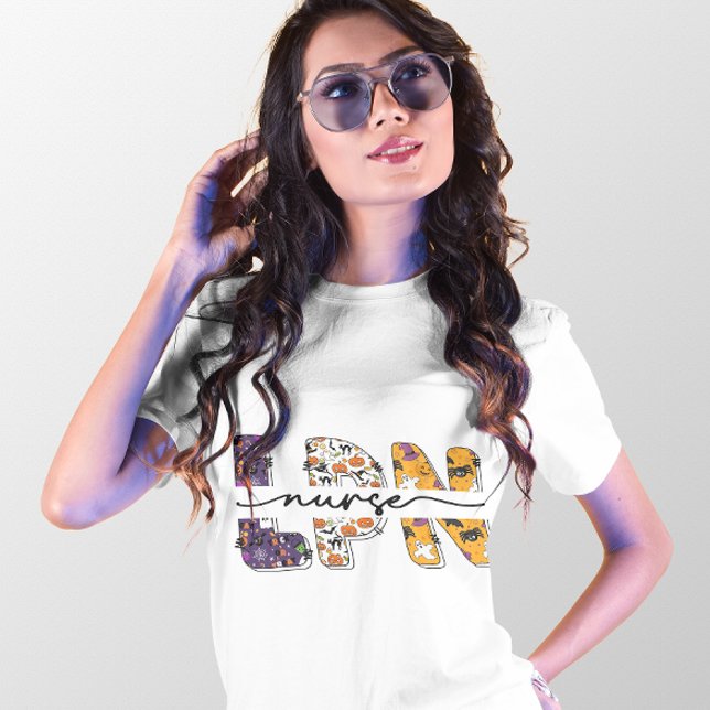 T-SHIRT INFIRMIÈRE PRATIQUE DE LICENCE LPN HALLOWEEN (Créateur téléchargé)