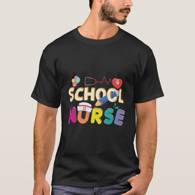 T-shirt Infirmière Primaire Retour À L'École Infirmière (Devant)