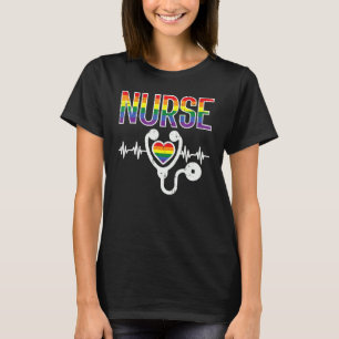 T-shirt Infirmière Rainbow Gay pride Ally Lgbtq Mois Homme