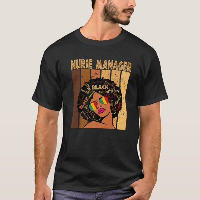 T-shirt Infirmière Responsable Afro Afro Afro Afro America (Devant)
