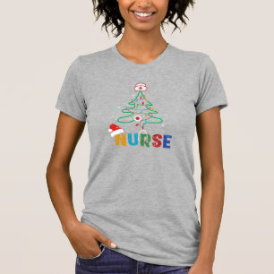 T-shirt Infirmière sapin de Noël Infirmière Casquette T-Sh