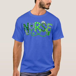 T-shirt Infirmière Shamrock irlandaise Stethoscope Plaid L