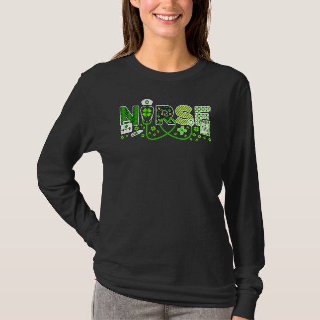 T-shirt Infirmière St Patrick's Day Lucky Infirmière Shamr (Devant)