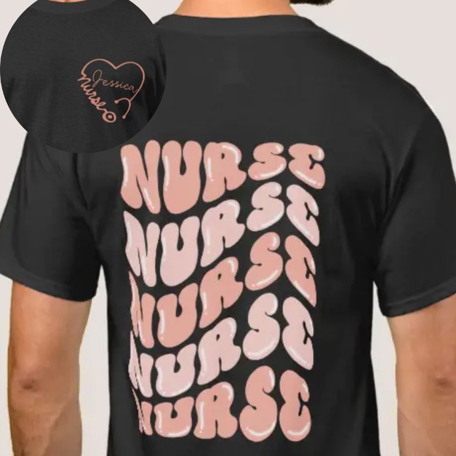 T-shirt Infirmière Super rose personnalisée (Créateur téléchargé)