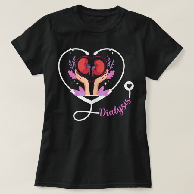 T-shirt Infirmière technicienne en dialyse pour femmes - K (Design devant)