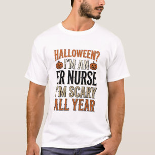 T-shirt Infirmière Urgences Drôle Halloween Épouvantable T