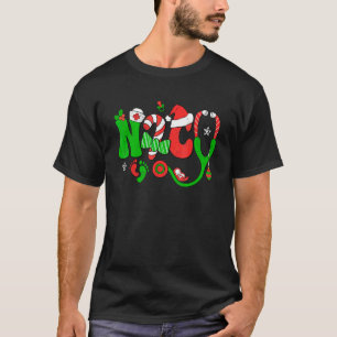 T-shirt Infirmière USIN Noël Stéthoscope Chapeau de Père N