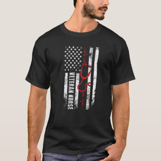 T-shirt Infirmière vétéran drapeau américain soins infirmi