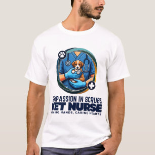 T-shirt Infirmière Vétérinaire Compassion en Scrubs Chiot