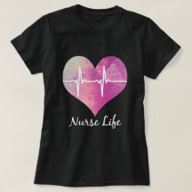 Infirmière Vie - Cœur en aquarelle ECG